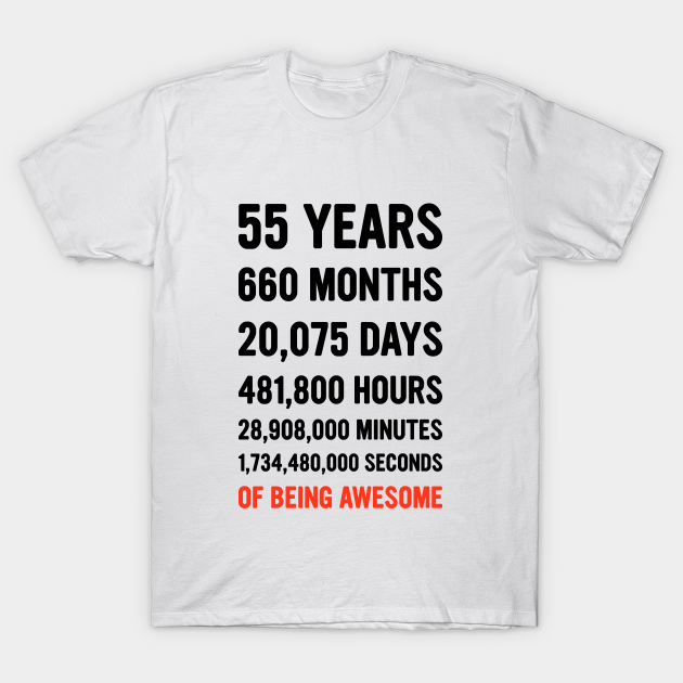 55th Birthday Countdown Of Being Awesome - Happy Birthday Funny Gift